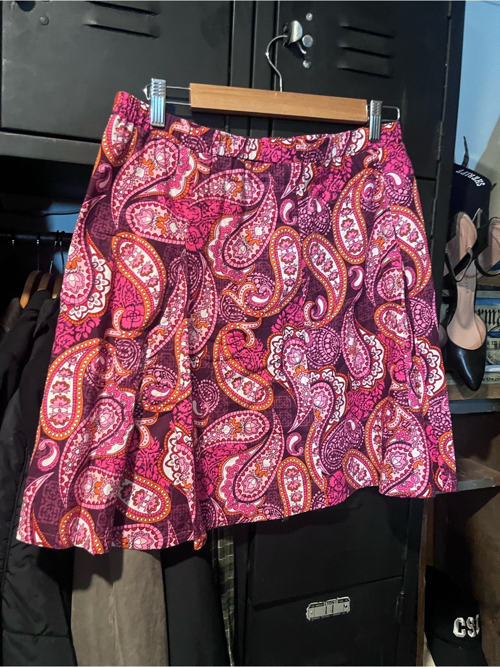 Women's Pink Paisley Circle Skirt